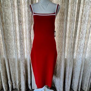 NWT Studio by Badgley Mischka red and white bodycon dress
